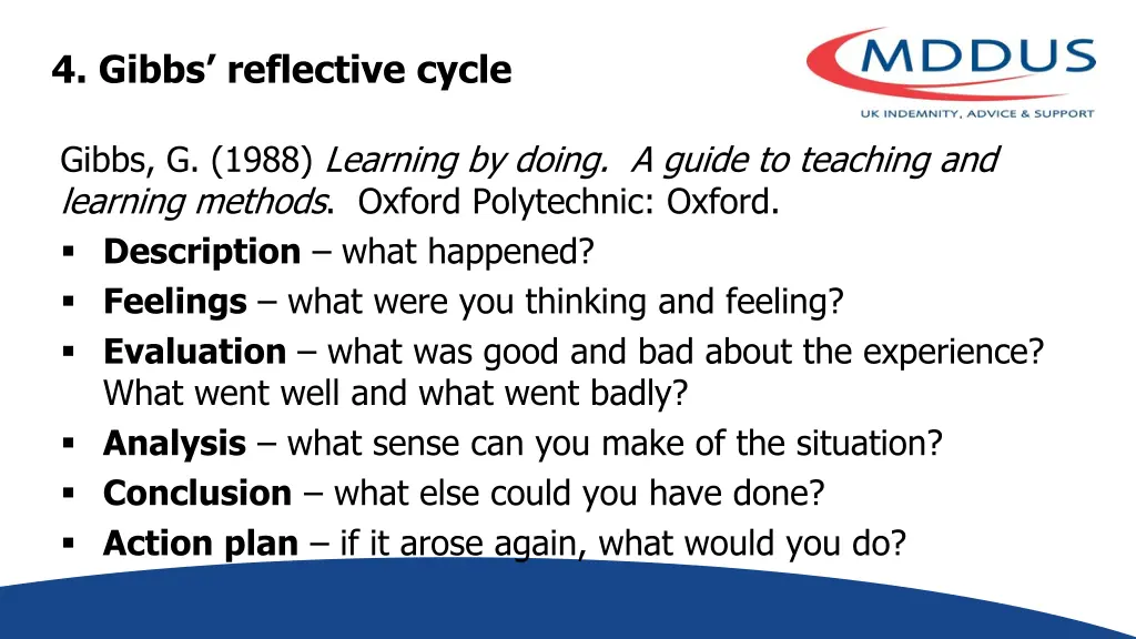 4 gibbs reflective cycle