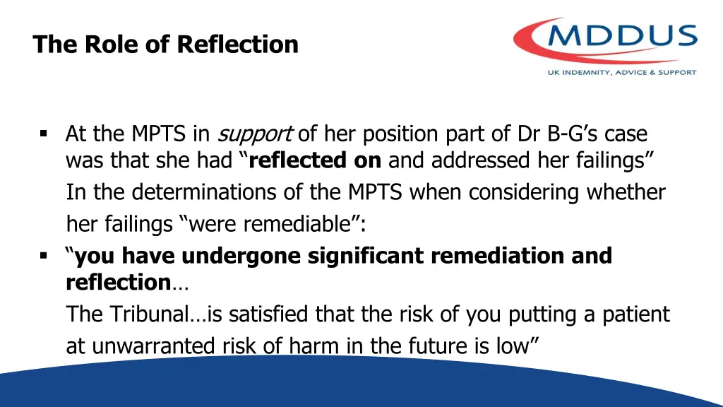 the role of reflection