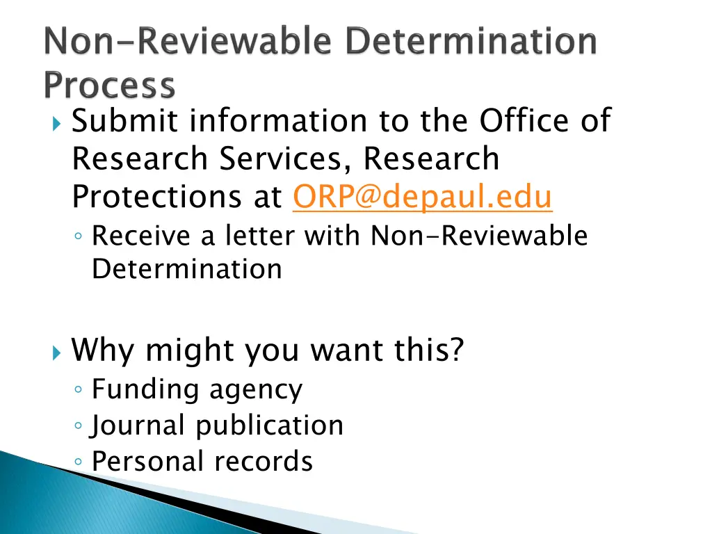 submit information to the office of research