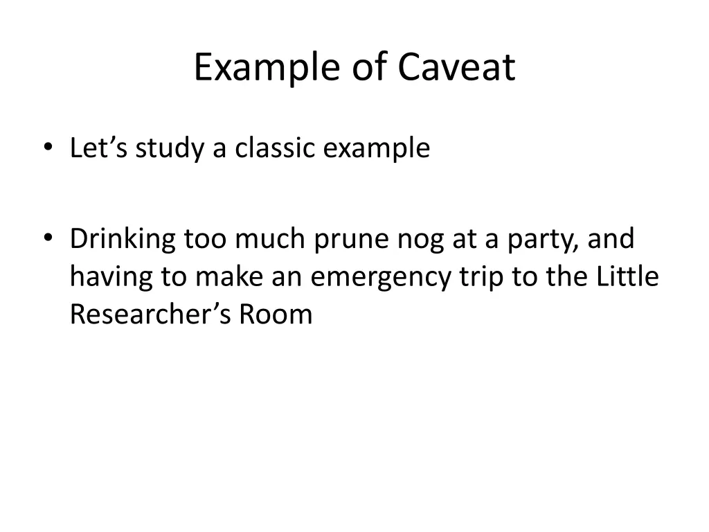 example of caveat 1