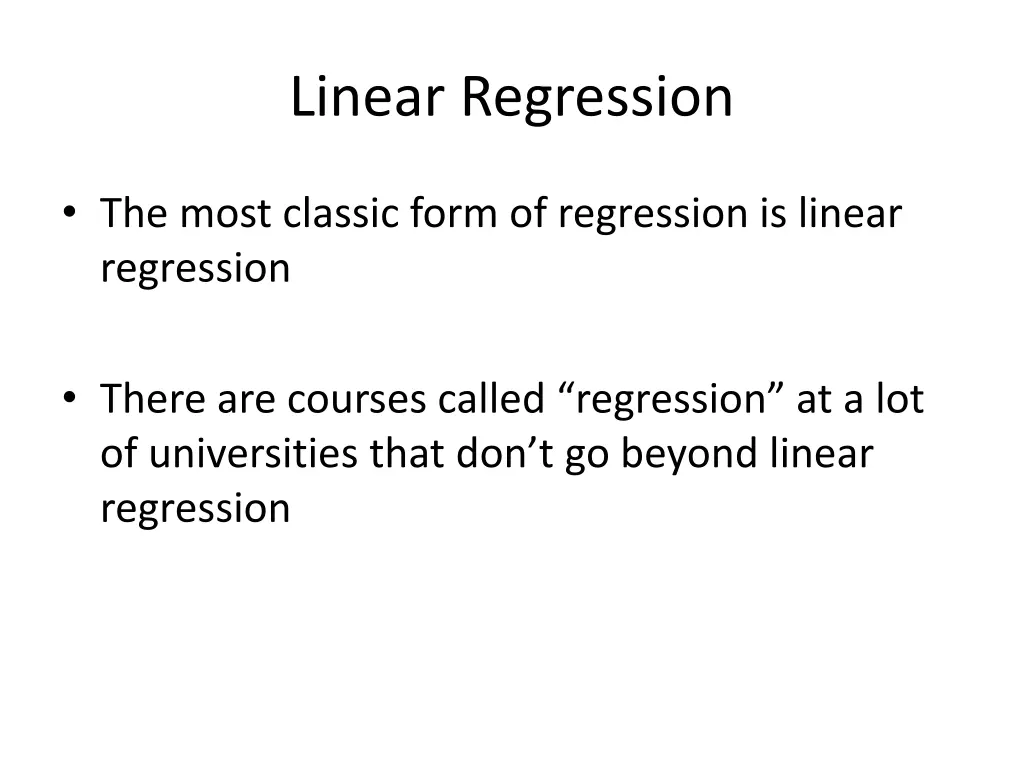 linear regression