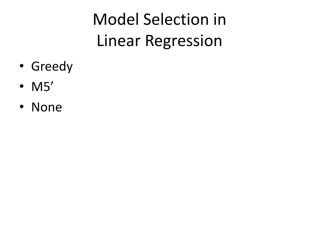 model selection in linear regression