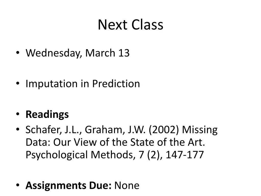 next class
