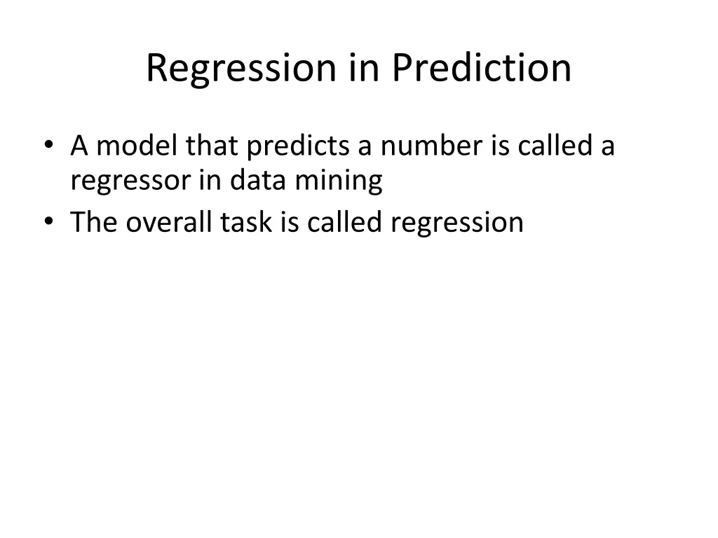 regression in prediction 1