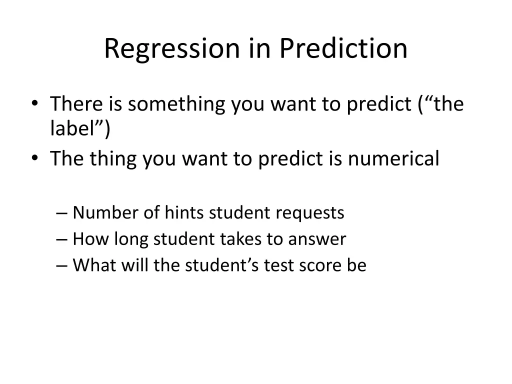 regression in prediction