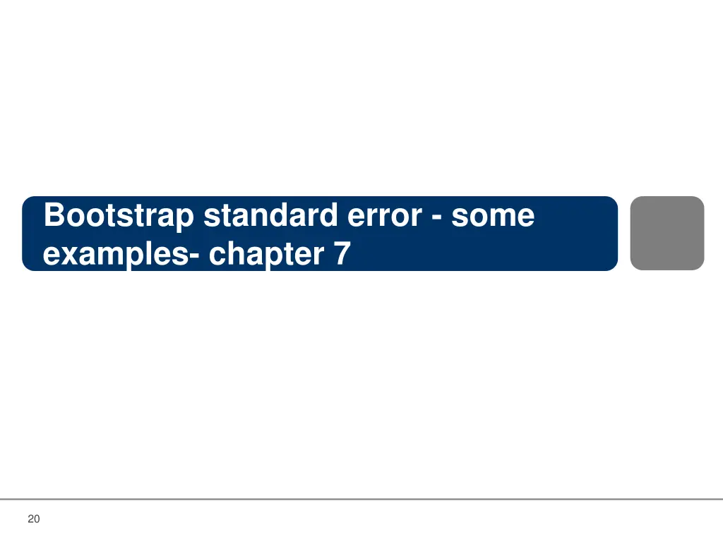 bootstrap standard error some examples chapter 7