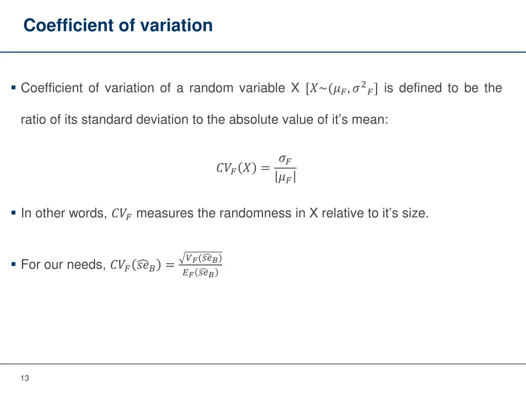 coefficient of variation