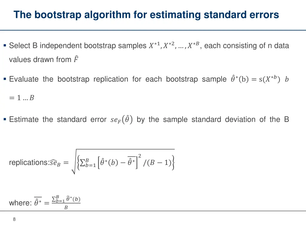 the bootstrap algorithm for estimating standard