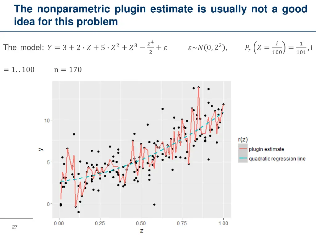 the nonparametric plugin estimate is usually