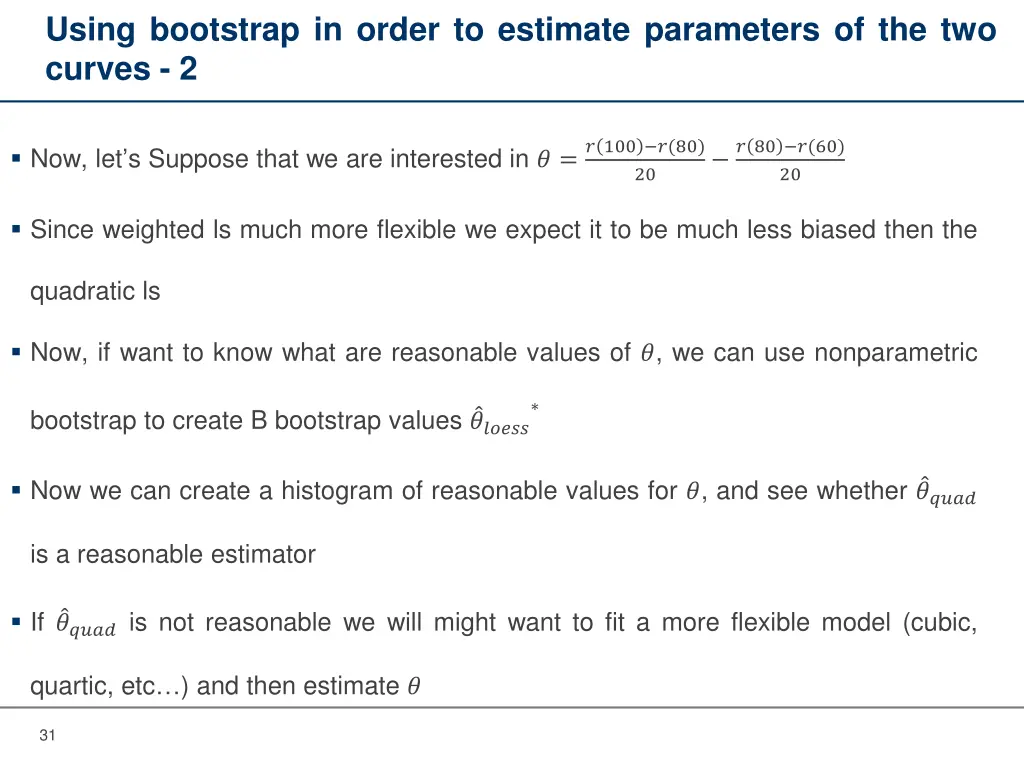 using bootstrap in order to estimate parameters 1