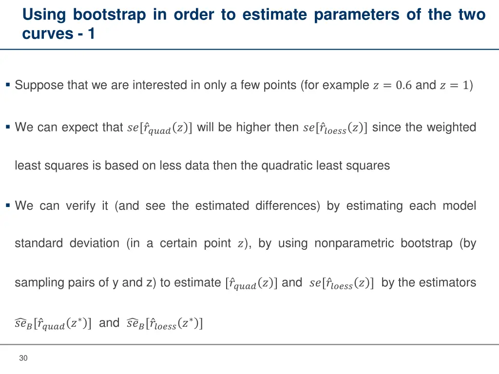 using bootstrap in order to estimate parameters