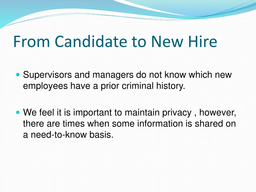 from candidate to new hire