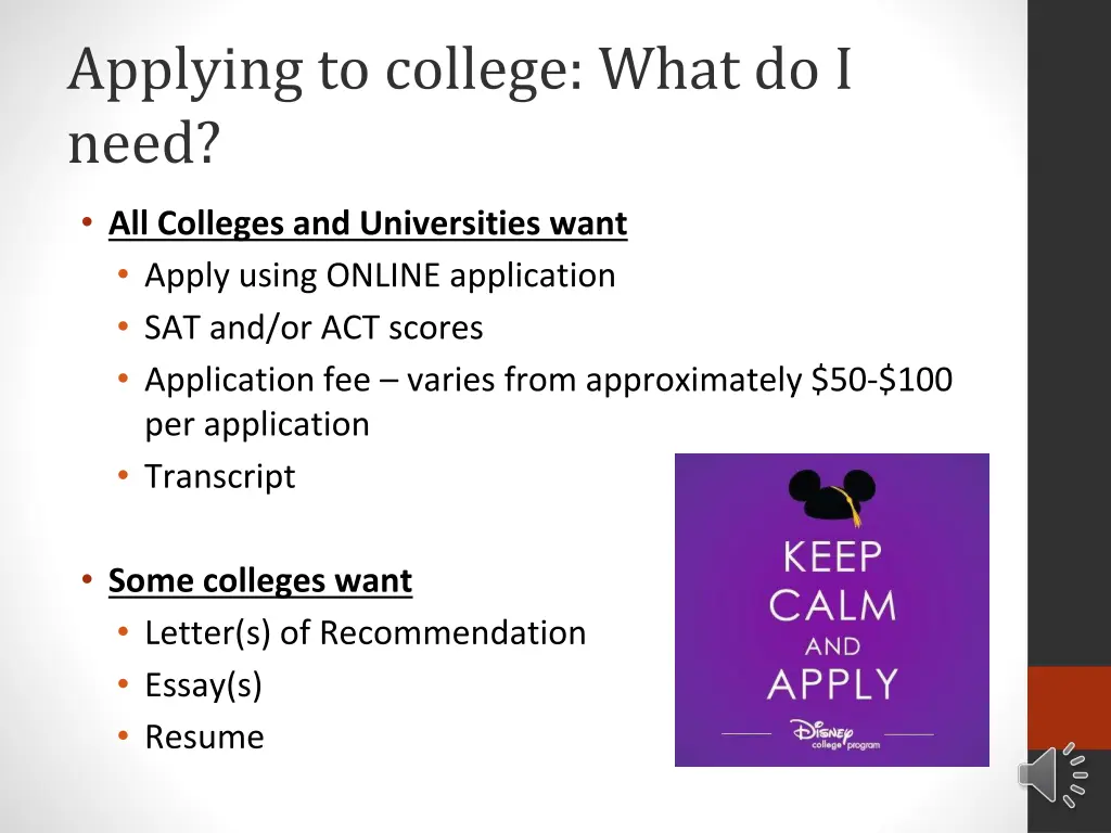 applying to college what do i need