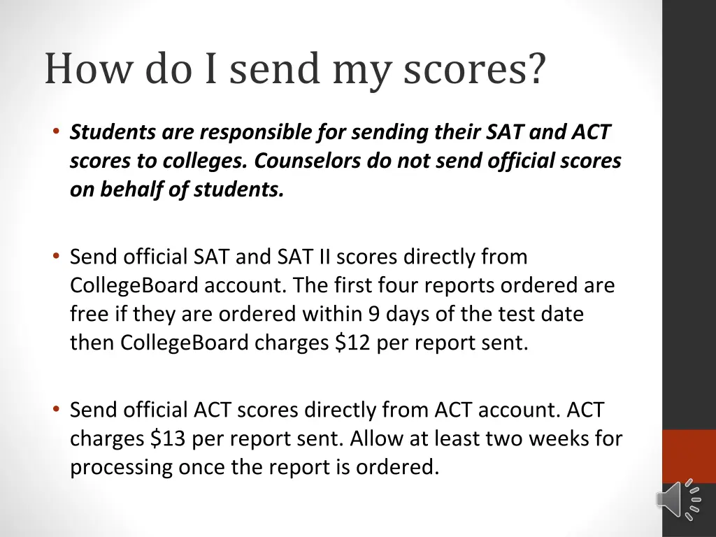 how do i send my scores