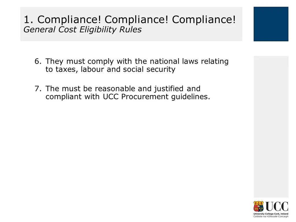 1 compliance compliance compliance general cost