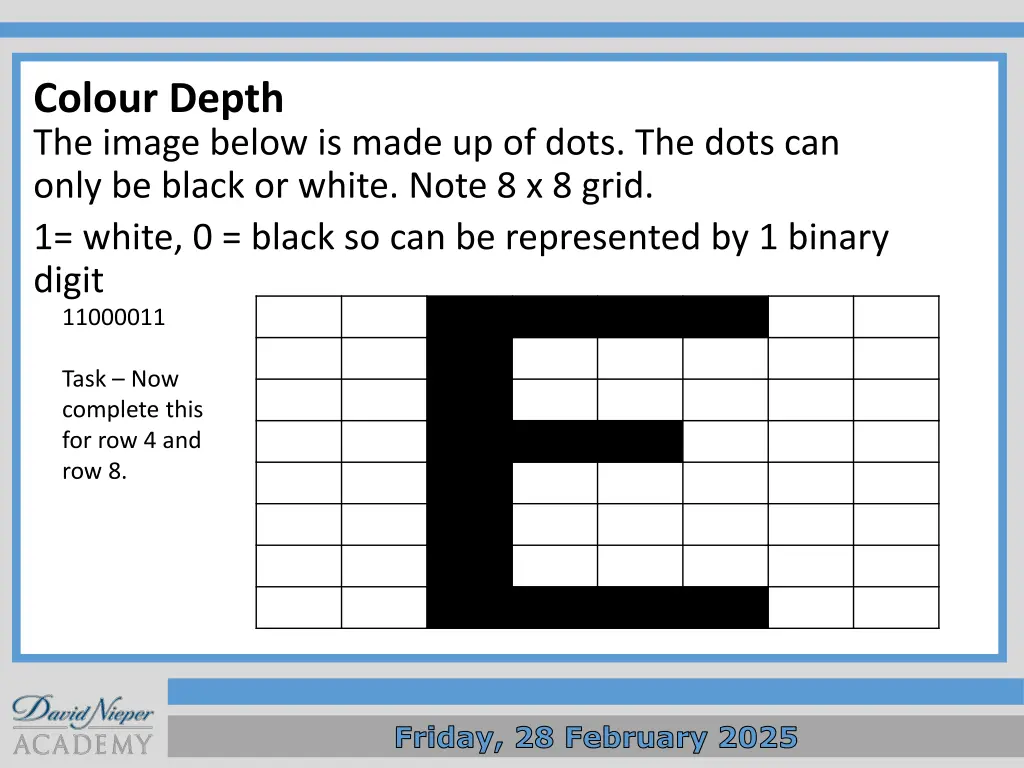 colour depth the image below is made up of dots