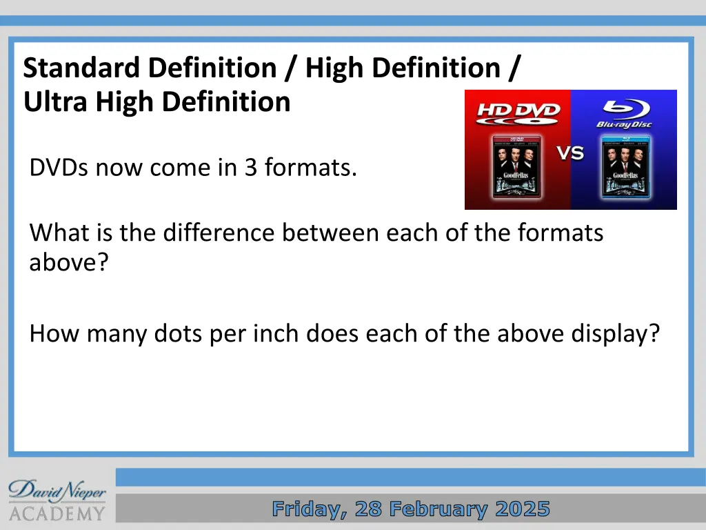 standard definition high definition ultra high