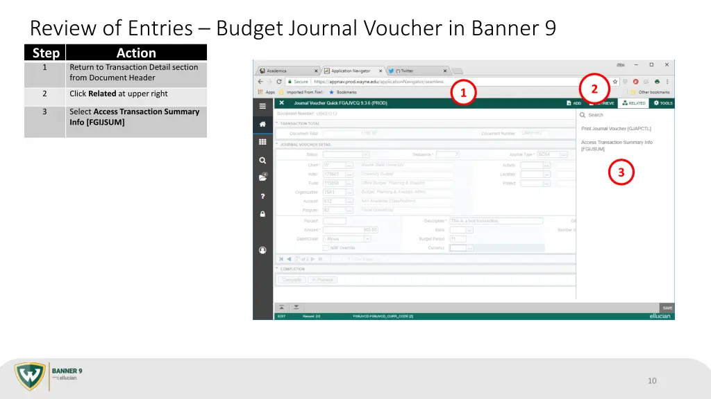 review of entries budget journal voucher