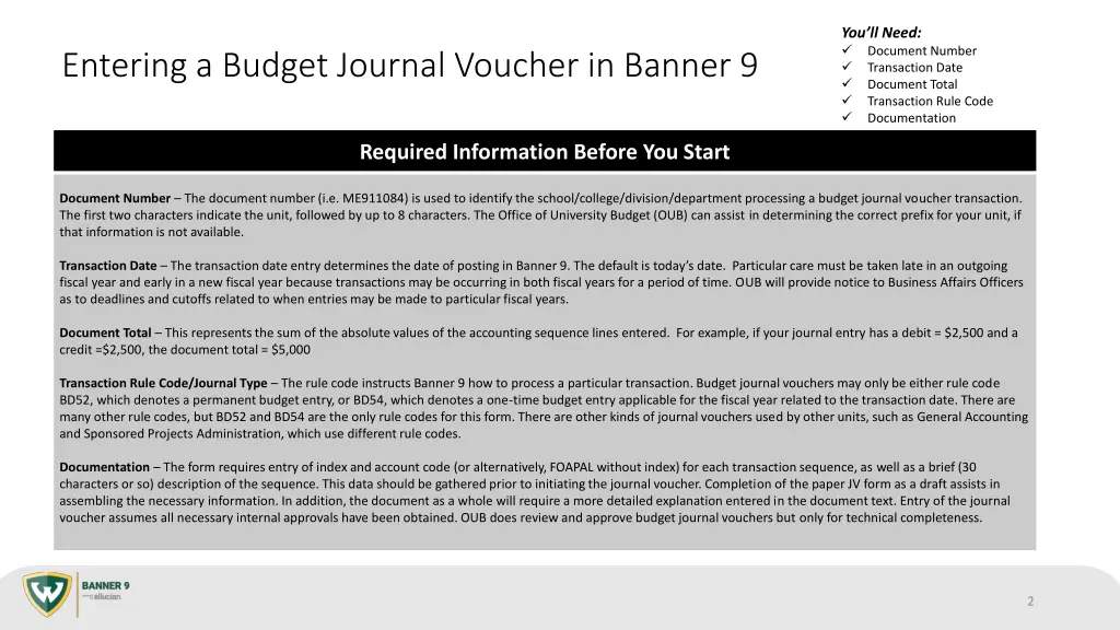 you ll need document number transaction date