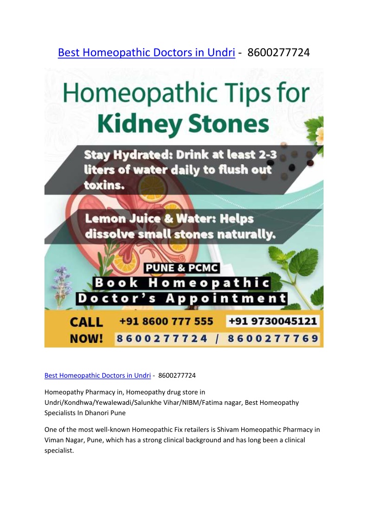 best homeopathic doctors in undri 8600277724