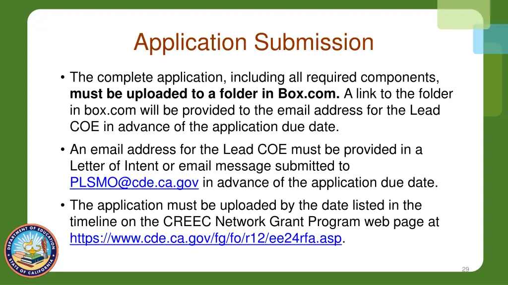 application submission