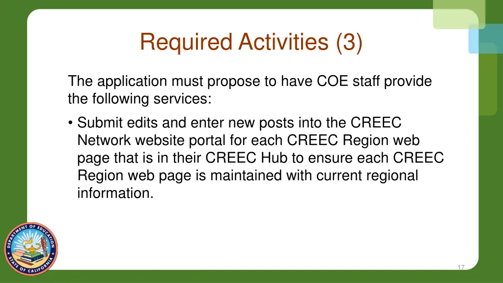 required activities 3