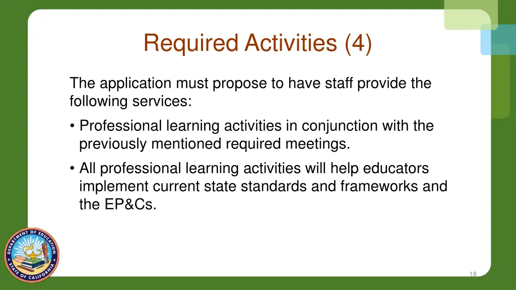 required activities 4