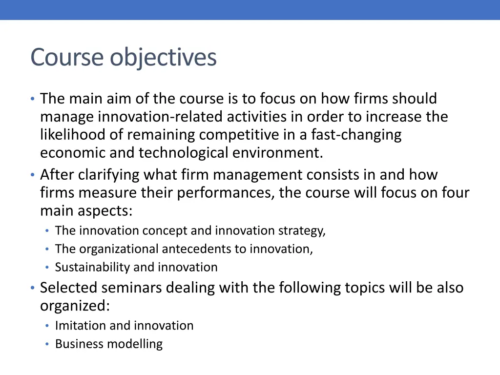 course objectives