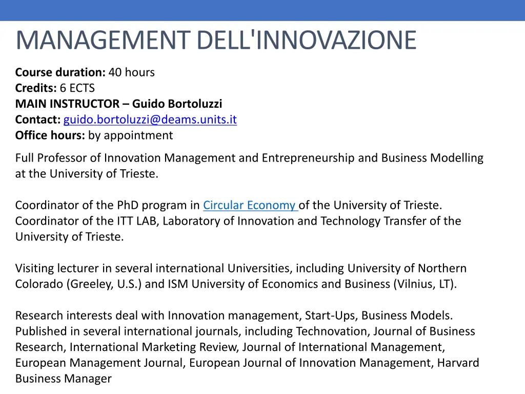 management dell innovazione
