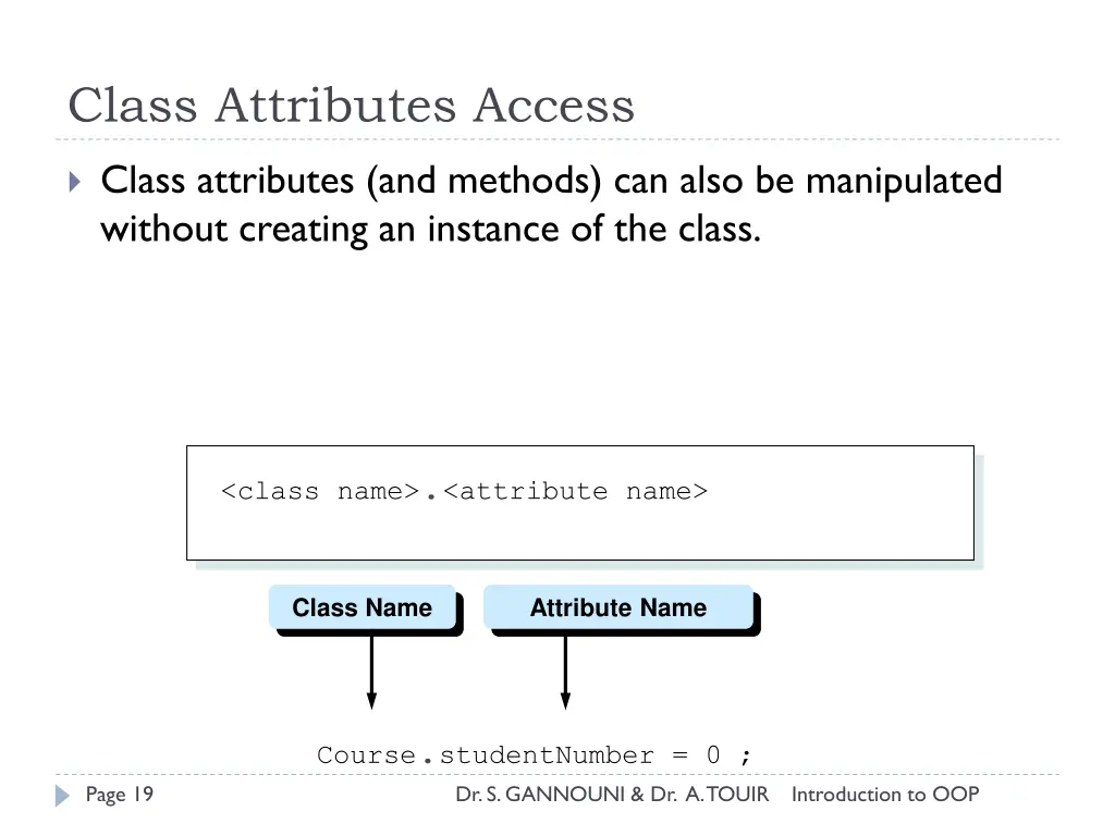 class attributes access