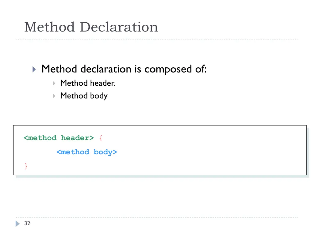 method declaration