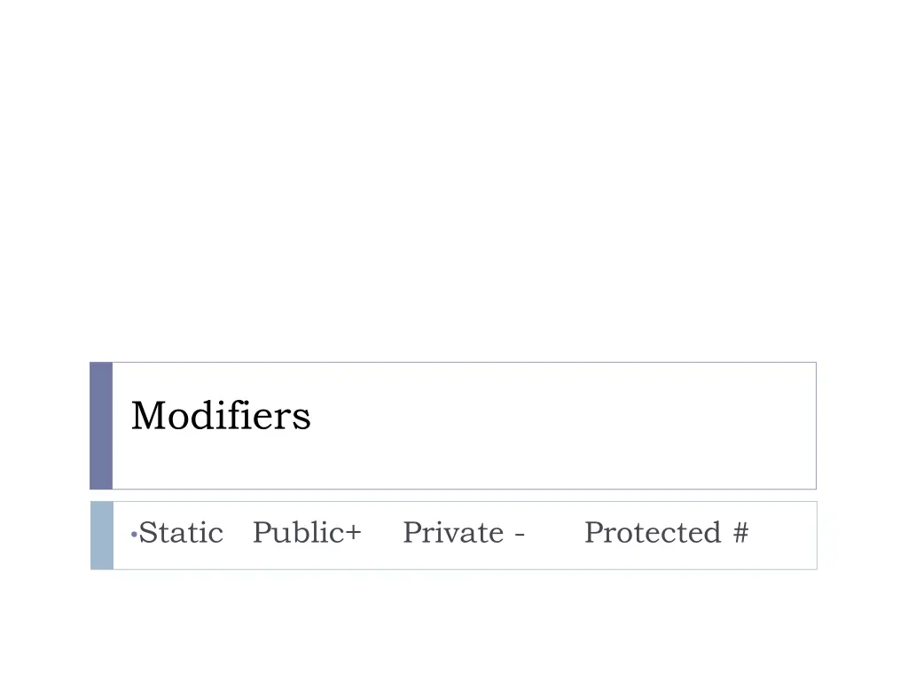 modifiers