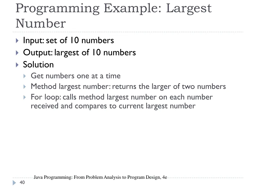 programming example largest number
