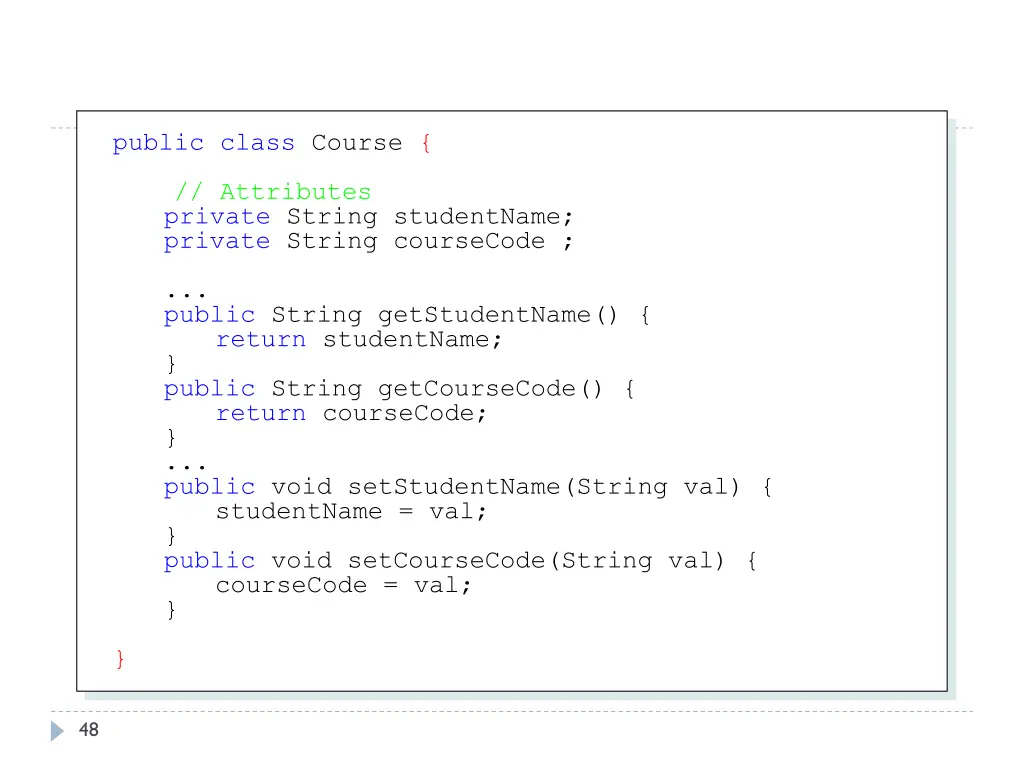 public class course