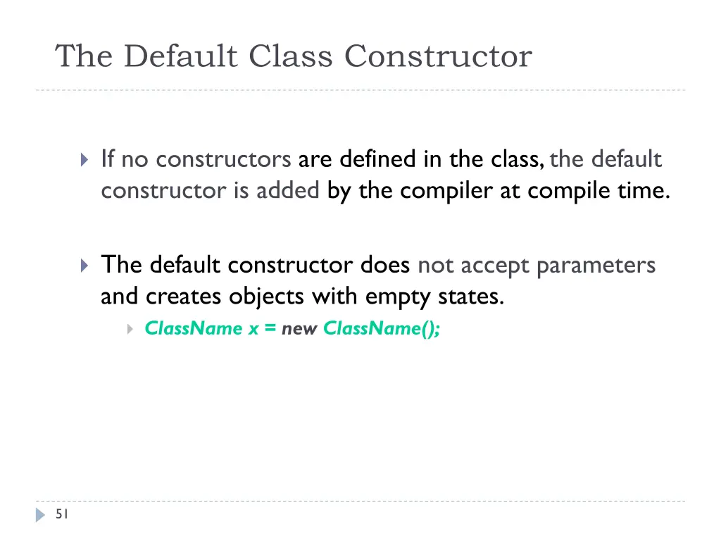 the default class constructor