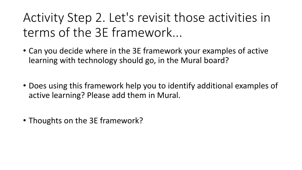 activity step 2 let s revisit those activities