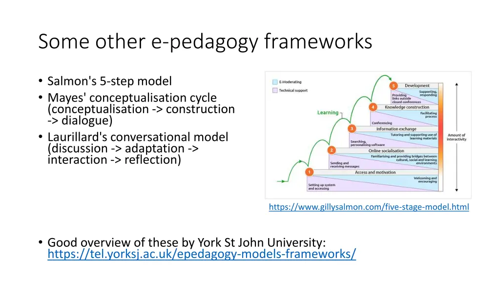 some other e pedagogy frameworks
