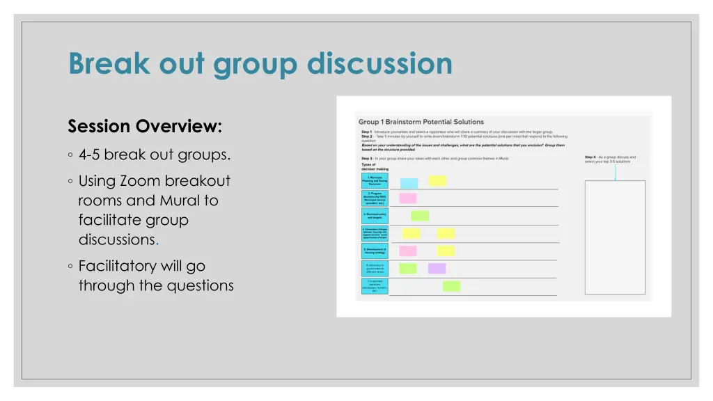 break out group discussion
