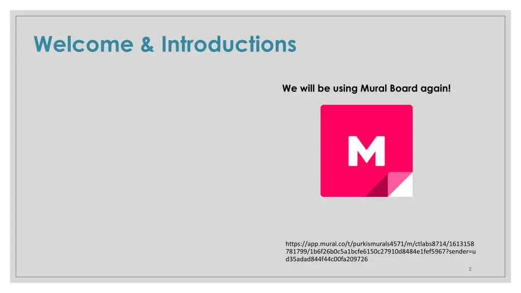 welcome introductions