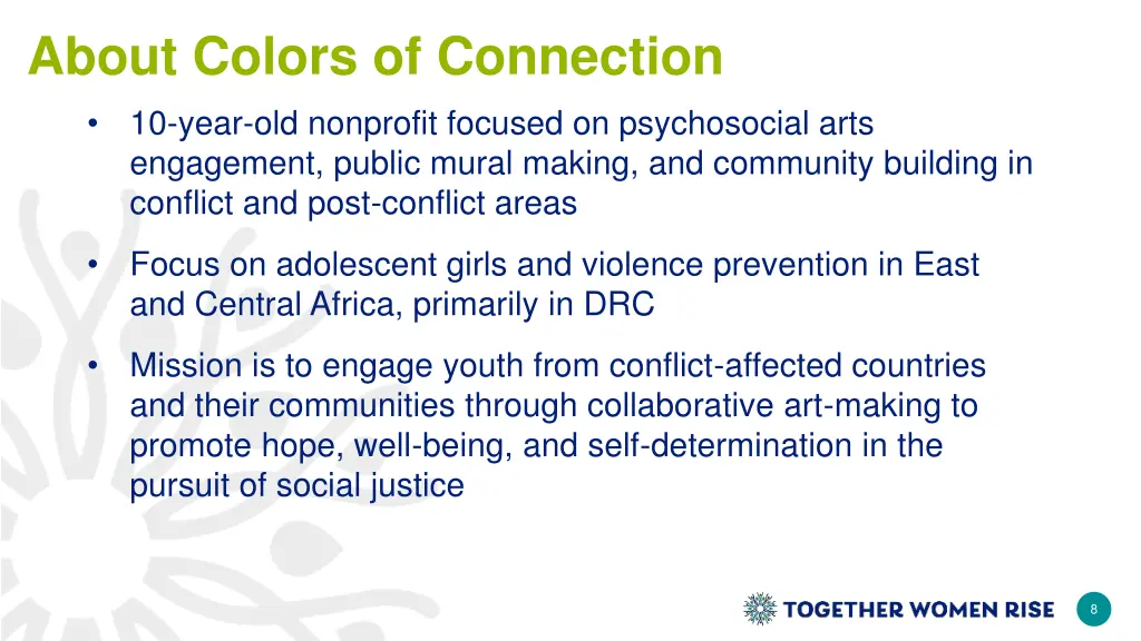 about colors of connection 10 year old nonprofit