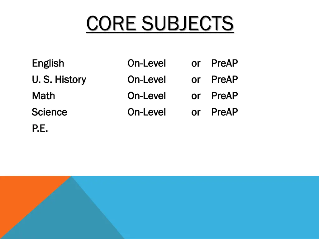 core subjects
