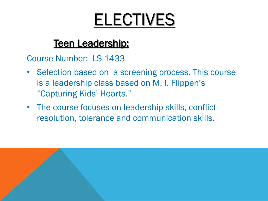 electives 3