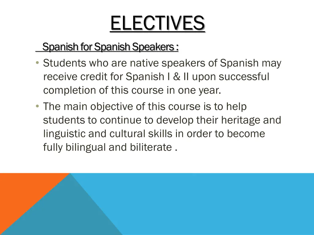 electives 6