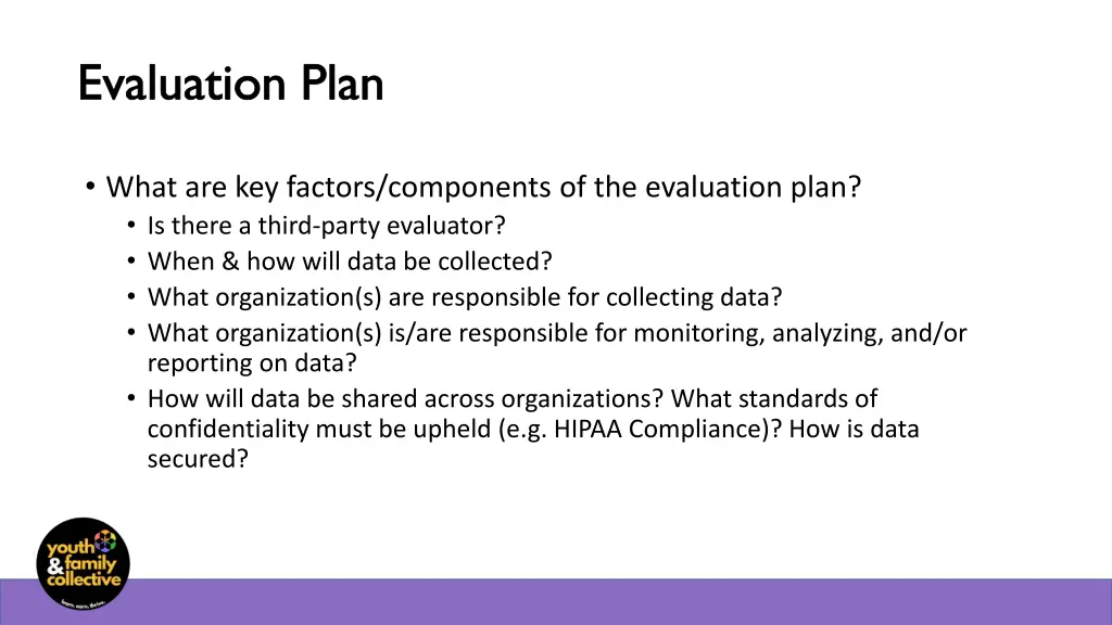 evaluation plan