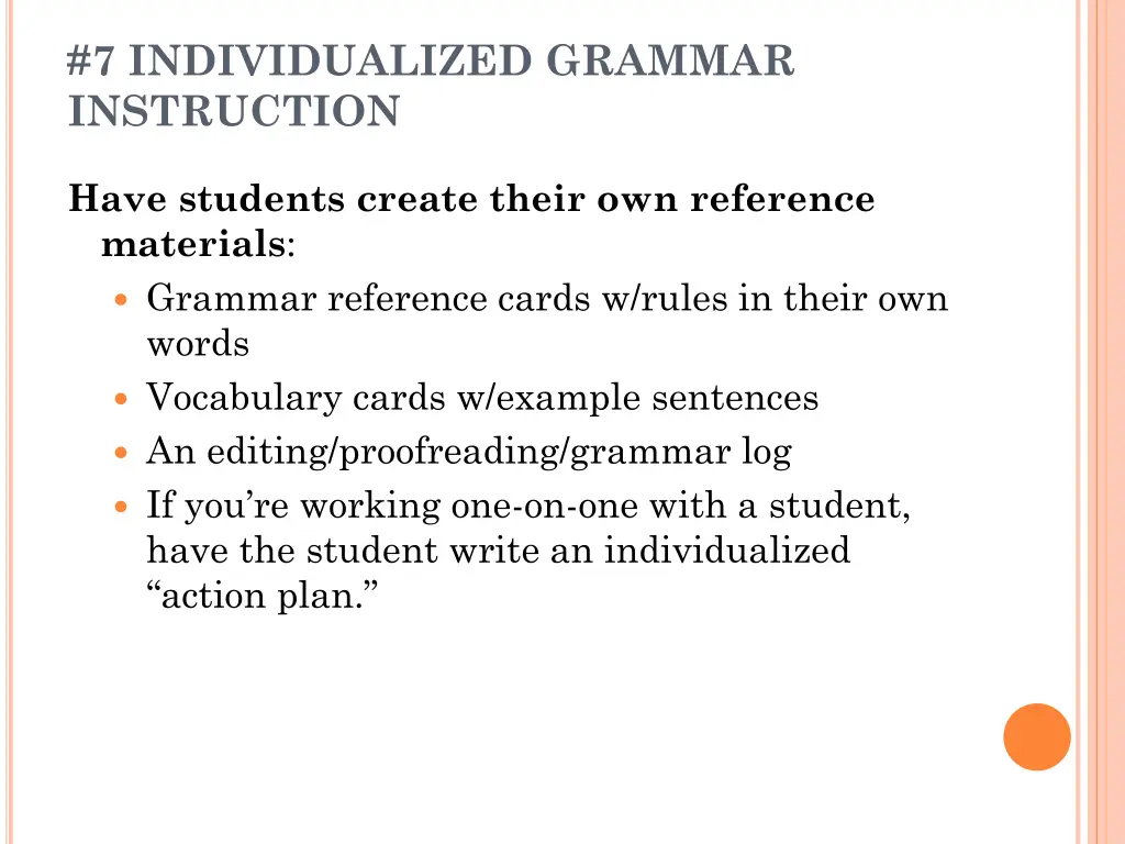 7 individualized grammar instruction