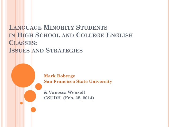 l anguage m inority s tudents in h igh s chool