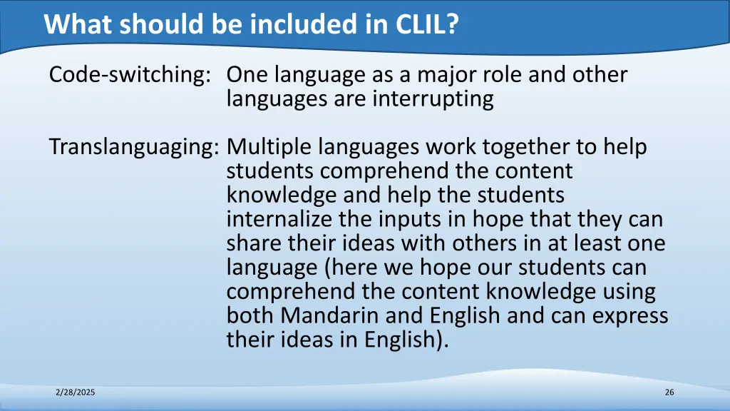 what should be included in clil 10