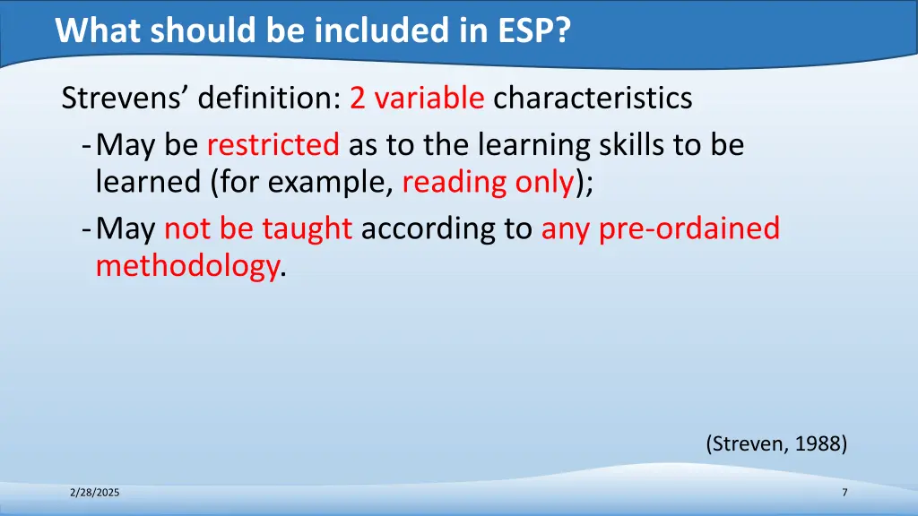 what should be included in esp 3