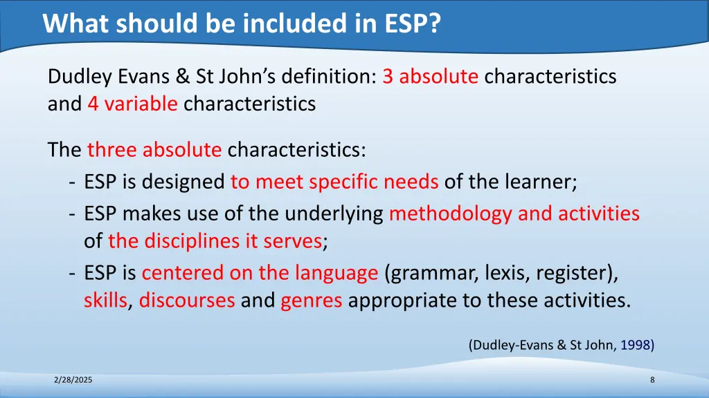 what should be included in esp 4