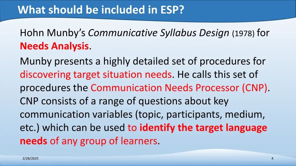 what should be included in esp